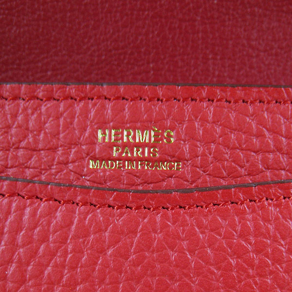 7A Hermes Togo Leather Messenger Bag Red With Gold Hardware H021 Replica